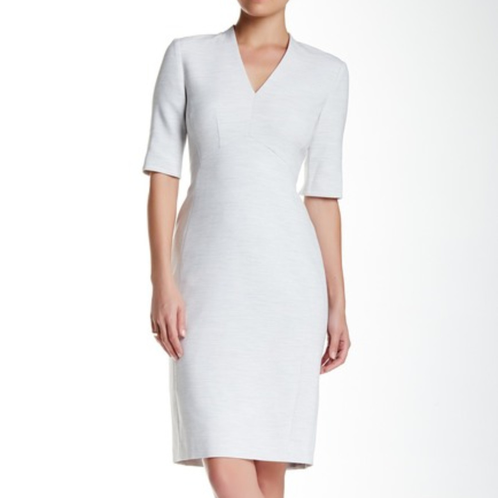 L.K. Bennett Handa Fitted Dress Size 6 Light Gray